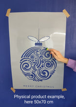Christmas Bauble Winter Cards Decoration Reusable Stencil Various Sizes / SNOW11