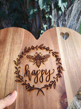 Bee Happy Chopping Cutting Board Laser Engraved Personalised Snacks Cheese Board Acacia Wooden Wedding Christmas Gift