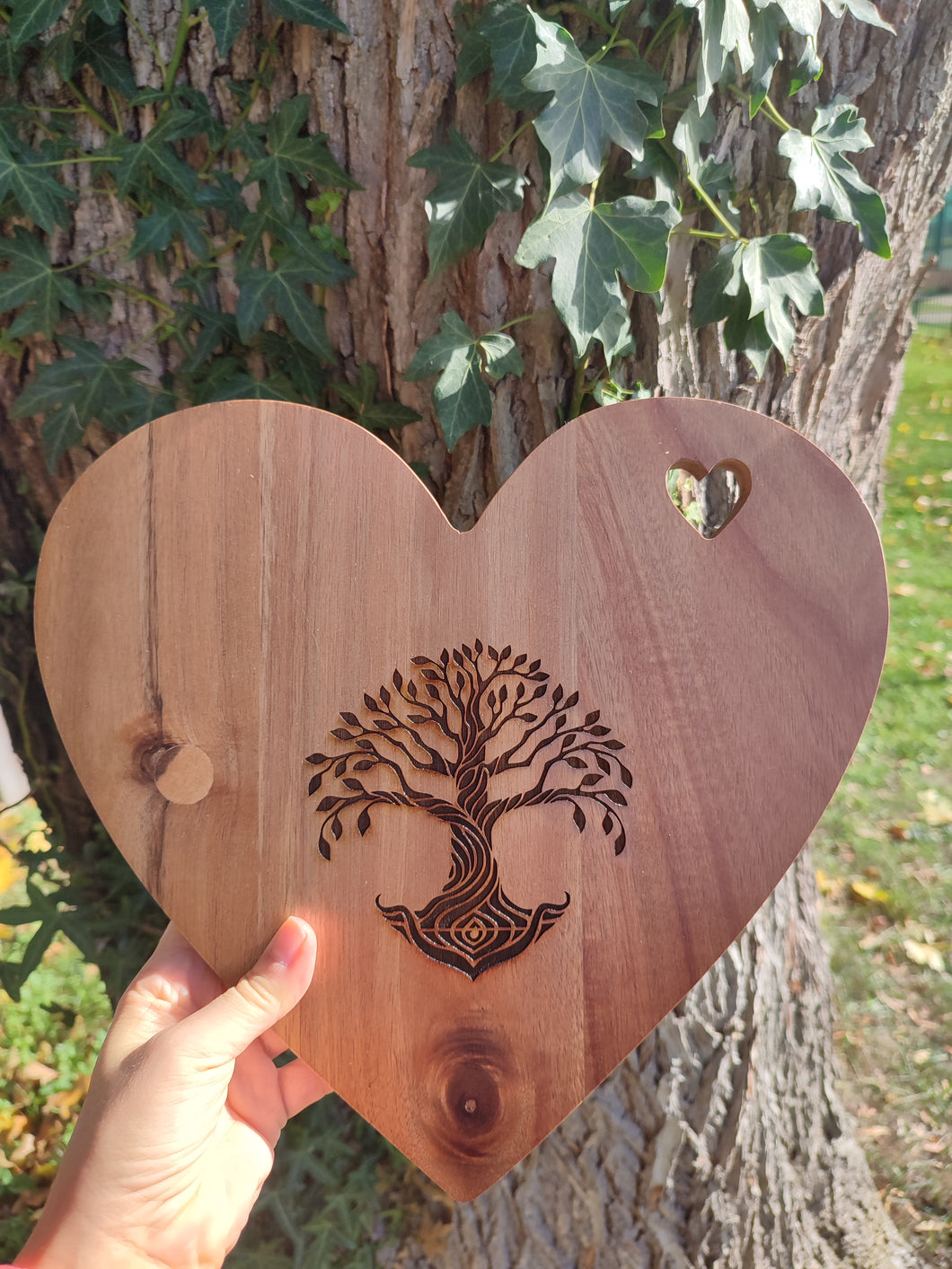 Tree Of Life Chopping Cutting Board Laser Engraved Personalised Snacks Cheese Board Acacia Wooden Wedding Christmas Gift