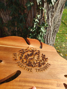 Grow Positive Thoughts Chopping Cutting Board Laser Engraved Personalised Snacks Cheese Board Acacia Wooden Wedding Christmas Gift