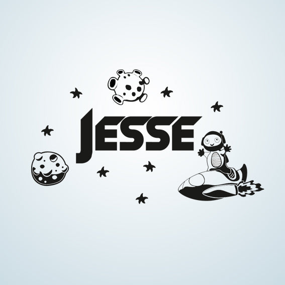 CUSTOM BOY'S NAME Big Sizes Colour Wall Sticker Modern Kids room Bedroom 'JESSE'