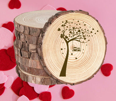 Rustic Wood Coasters Present Engraved Valentine's Birthday Mother Love Owls Kid3