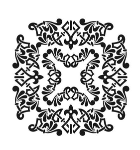 BAROQUE ORNAMENT MOSAIC TILE Sizes Reusable Stencil Mandala Shabby Chic Romantic Style 'M18'