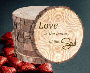 Rustic Wood Coasters Present Gift Engraved Valentine's Wedding Love Quote Q46