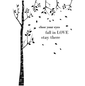 Tree Quote "Close your eyes" Big & Small Sizes Colour Wall Sticker Shabby Chic Romantic Style 'Tree33'