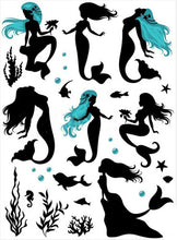 Set of Ocean Mermaids Mermaid Siren KIDS ROOM Big & Small Sizes Colour Wall Sticker 'Kids11'