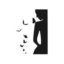 WOMEN WITH BUTTERFLIES Big & Small Sizes Colour Wall Sticker Modern Romantic Style 'J43'