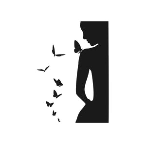 WOMEN WITH BUTTERFLIES Big & Small Sizes Colour Wall Sticker Modern Romantic Style 'J43'