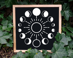 Many Mystical Esoteric Moons Reusable Stencil Sizes A5 A4 A3 Decor Spiritual Phases 'MG44'
