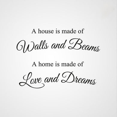 ,,A HOME IS MADE OF LOVE AND DREAMS...'' QUOTE Sizes Reusable Stencil Modern Style 'Q30'