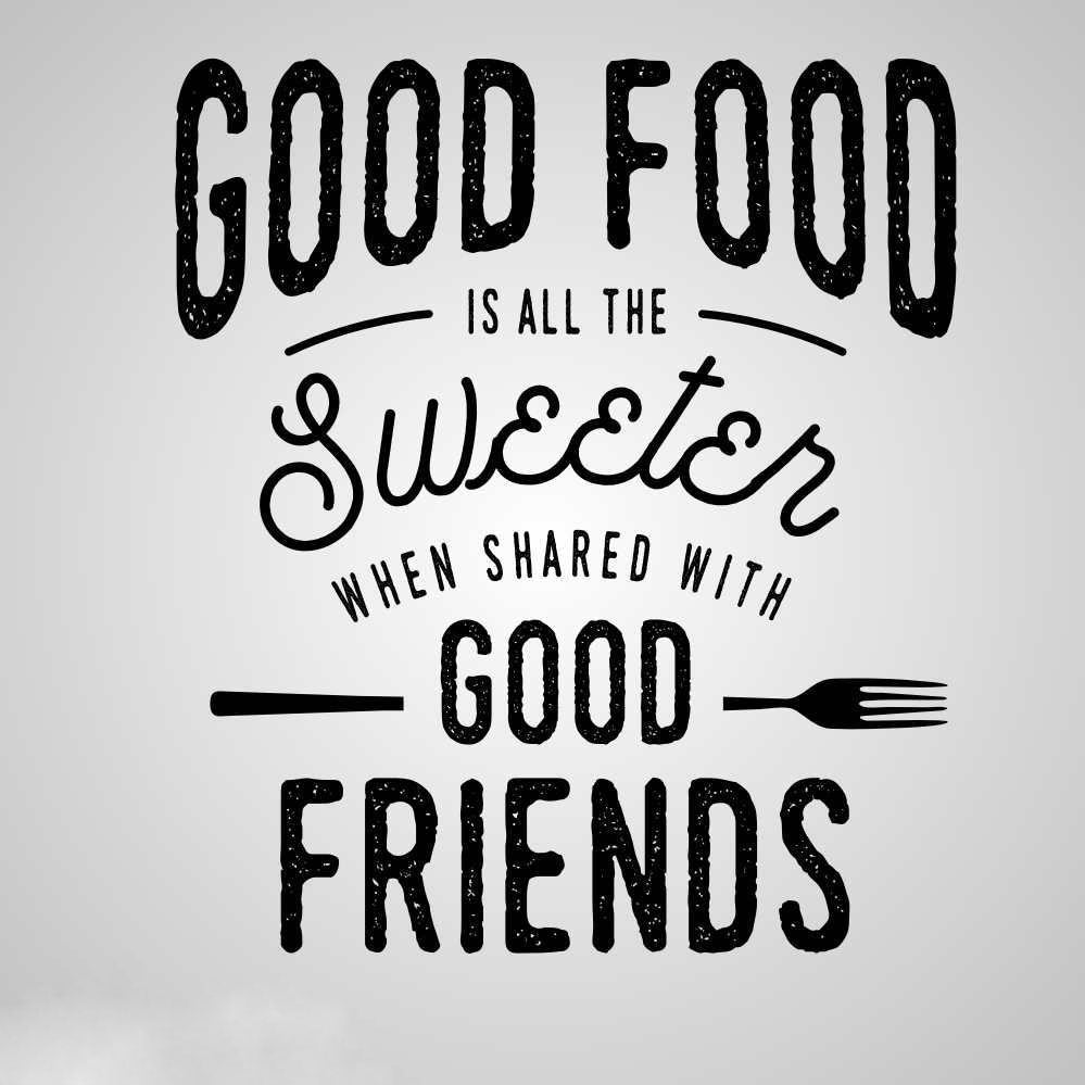 GOOD FOOD GOOD FRIENS QUOTEvvvv Big & Small Sizes Colour Wall Sticker Modern Style 'Q22'