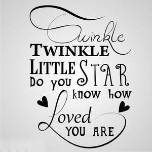 ,,TWINKLE LITTLE STAR... '' QUOTE Big & Small Sizes Colour Wall Sticker Modern Style 'N79'