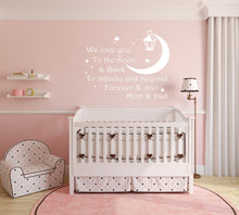 ,LOVE YOU TO THE MOON & BACK..' QUOTE Big & Small Colour Wall Sticker Modern Kids Room 'Kids104'