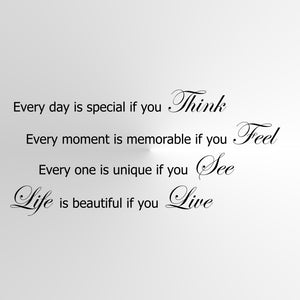 "LIFE IS BEAUTIFUL" QUOTE Sizes Reusable Stencil Modern Lifestyle Style Love 'Q80'