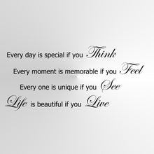 "Everyday is special" Quote Big & Small Sizes Colour Wall Sticker  'Q80'