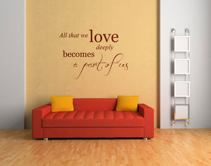 ,,ALL THAT WE LOVE ...'' QUOTE Big & Small Sizes Colour Wall Sticker Modern 'Q50'