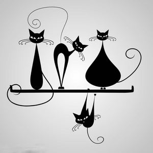 CRAZY CATS FOR KIDS ROOM Halloween Big & Small Sizes Colour Wall Sticker Happy Kids Style 'Crazy Cats'