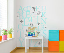 LETTERS ALPHABET FOR KIDS ROOM Sizes Reusable Stencil Animals Happy 'Kids62'