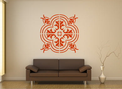 MOROCCAN TILE BIG PATTERN ROUND MEDALLION Big & Small Sizes Colour Wall Sticker Modern 'Marocco1'