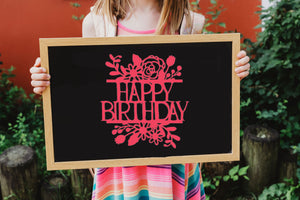 Happy Birthday Quote Big & Small Sizes Colour Wall Sticker Modern Party Sign Celebration 'Q102'
