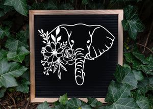 Elephant Face Flowers Reusable Stencil Sizes A5 A4 A3 & Larger Decor Good Luck Prosperity Wisdom Strength 'MG34'