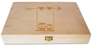 OWLS ON THE SWING Big & Small Sizes Colour Wall Sticker Animal Romantic Style 'Kids73'