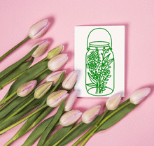 Spring Flowers In A Jar Reusable Stencil Sizes A5 A4 A3 & Larger Flora Romantic 'F52'