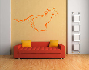 RUNNING HORSE ARTISTIC SKETCH Big & Small Sizes Colour Wall Sticker Animal Romantic Style 'Animal8'