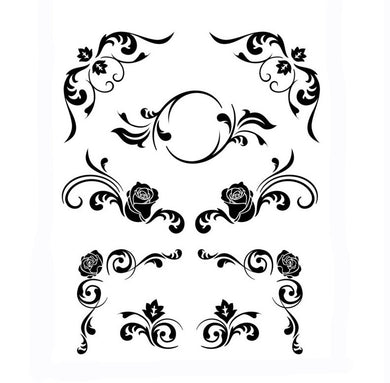 BAROQUE ORNAMENT Sizes Reusable Stencil Shabby Chic Romantic Style 'Deco15'
