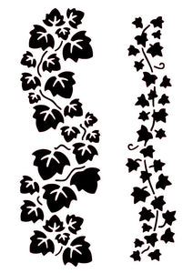 IVY Leaves Reusable Stencil Sizes Shabby Chic Flora Art ,,Deco20''