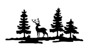 CHRISTMAS DEER FOREST Reusable Stencil Various Sizes Shabby Chic Art/ SNOW23