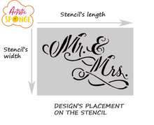Mr & Mrs Sizes Reusable Stencil Shabby Craft Art Valentine's Wedding Spring Sign 'W3'