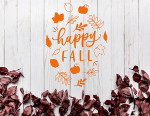 Happy Fall Sizes Reusable Stencil Shabby Chic Romantic Style Autumn Falling Leaves 'Wild8'