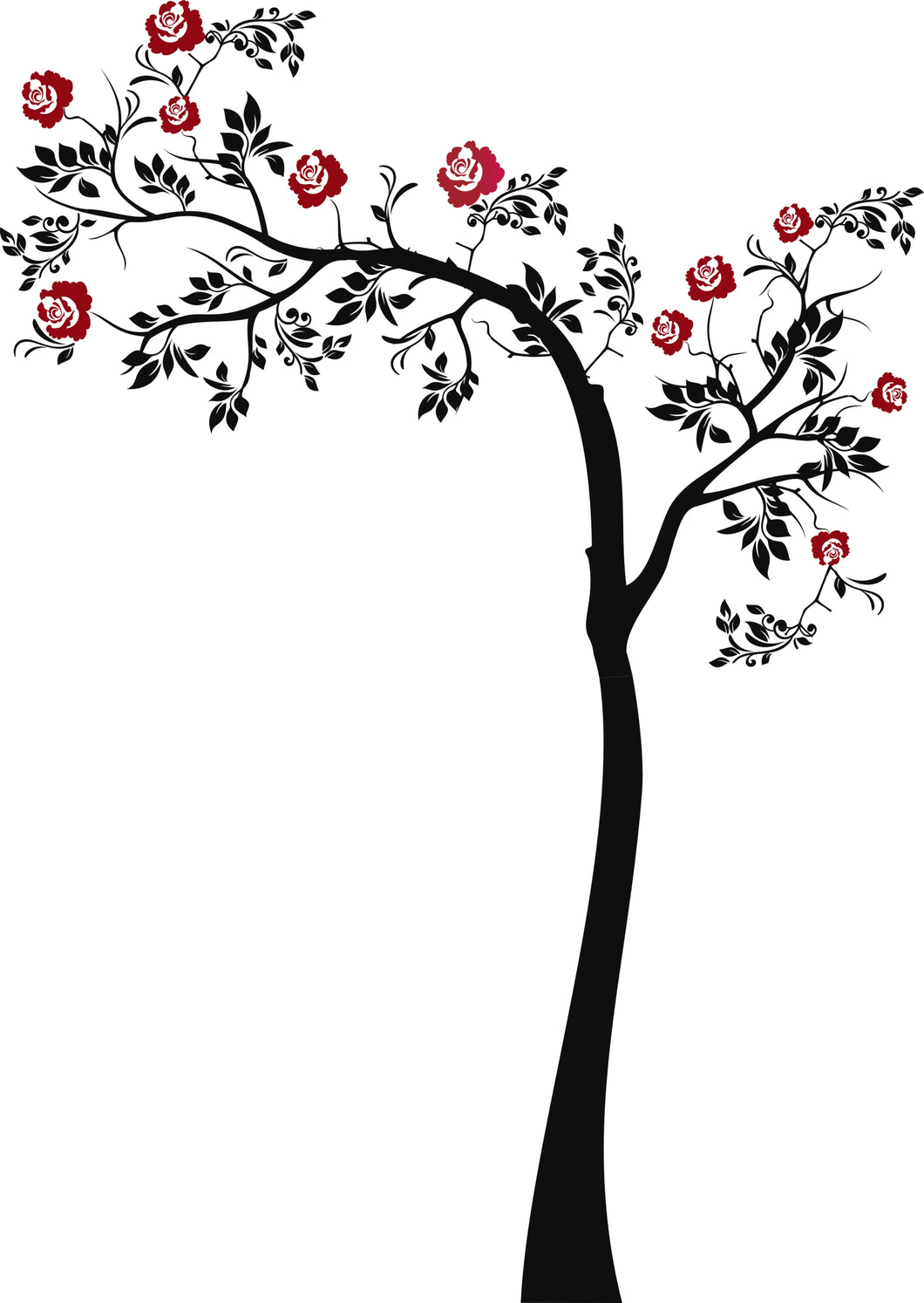 TREE ROSES ON BRANCHES Sizes Reusable Stencil Decor Craft Art Shabby Chic 'Rose6'