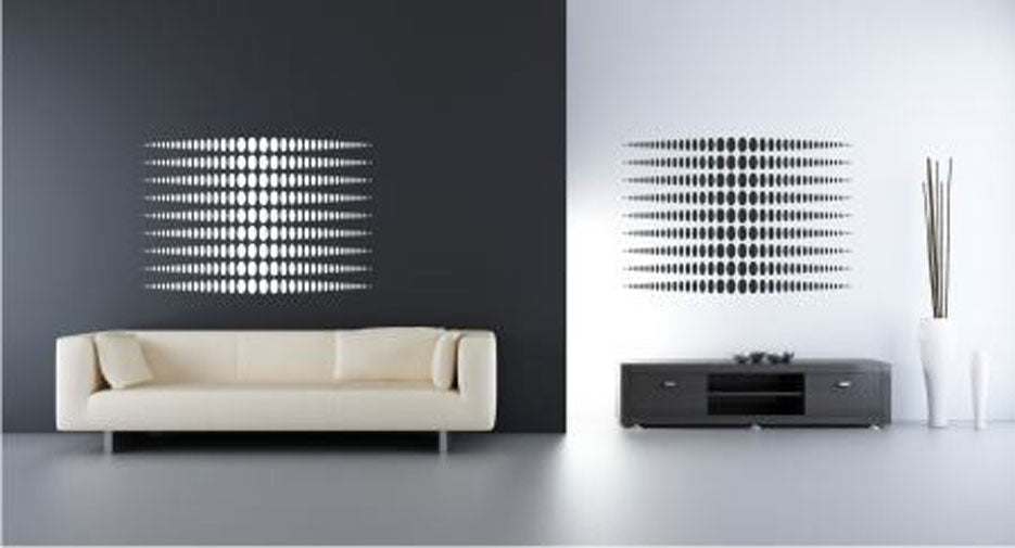 MODERN DOTS OPTICAL ILLUSION Big & Small Sizes Colour Wall Sticker Modern Romantic Style 'NO15'