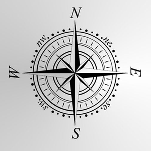 WIND ROSE, TRAVEL COMPASS Sizes Reusable Stencil Travelling Modern Style 'Compass'
