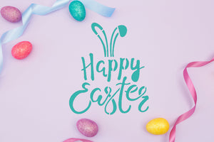 Happy Easter Egg Hunt Sizes Reusable Stencil Bunny Spring Palm Decoration 'E17'