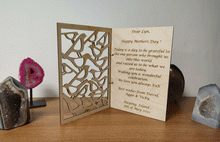 Occasional Wooden Card Invitation Custom Engraved Birthday Mothers Hearts Set K1