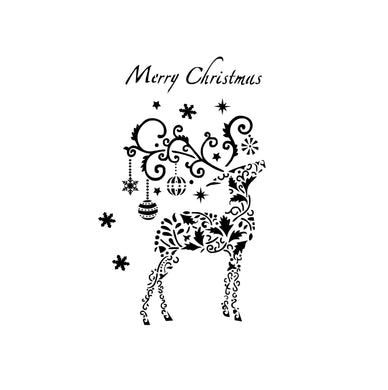 Merry Christmas Reindeer Baubles/ Winter Cards Decoration Reusable Stencil Various Sizes / SNOW9
