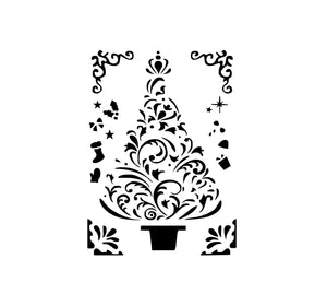 Christmas Tree Ornaments Winter Cards Decoration Reusable Stencil Various Sizes / SNOW7