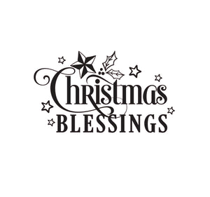 Merry Christmas Blessings Reusable Stencil A5 A4 A3 Gift Holly Reindeer Tree 'Snow41'