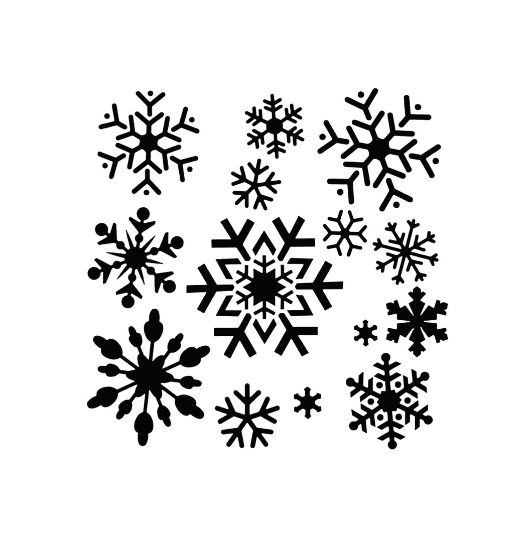 Set of Christmas Snow Flakes Winter Cards Decoration Reusable Stencil Various Sizes / SNOW15