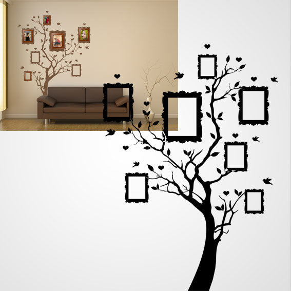 FAMILY TREE PICTURES FRAMES Big & Small Sizes Colour Wall Sticker Modern 'Tree50'