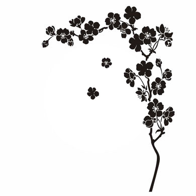 JAPANESE CHERRY TREE CORNER Sizes Reusable Stencil Shabby Chic Romantic Style 'Flora18'