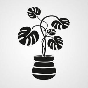 MONSTERA PLANT IN FLOWER POT Big & Small Sizes Colour Wall Sticker Floral 'J11'