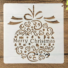 MERRY CHRISTMAS BAUBLE Reusable Stencil Various Sizes  Xmas Card Decoration / SNOW27