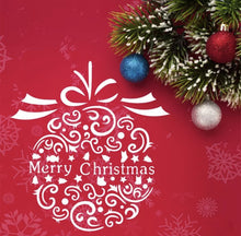 MERRY CHRISTMAS BAUBLE Reusable Stencil Various Sizes  Xmas Card Decoration / SNOW27