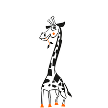 HAPPY GIRAFFE KIDS ROOM Big & Small Sizes Colour Wall Sticker Animal Modern Style 'Giraffe'