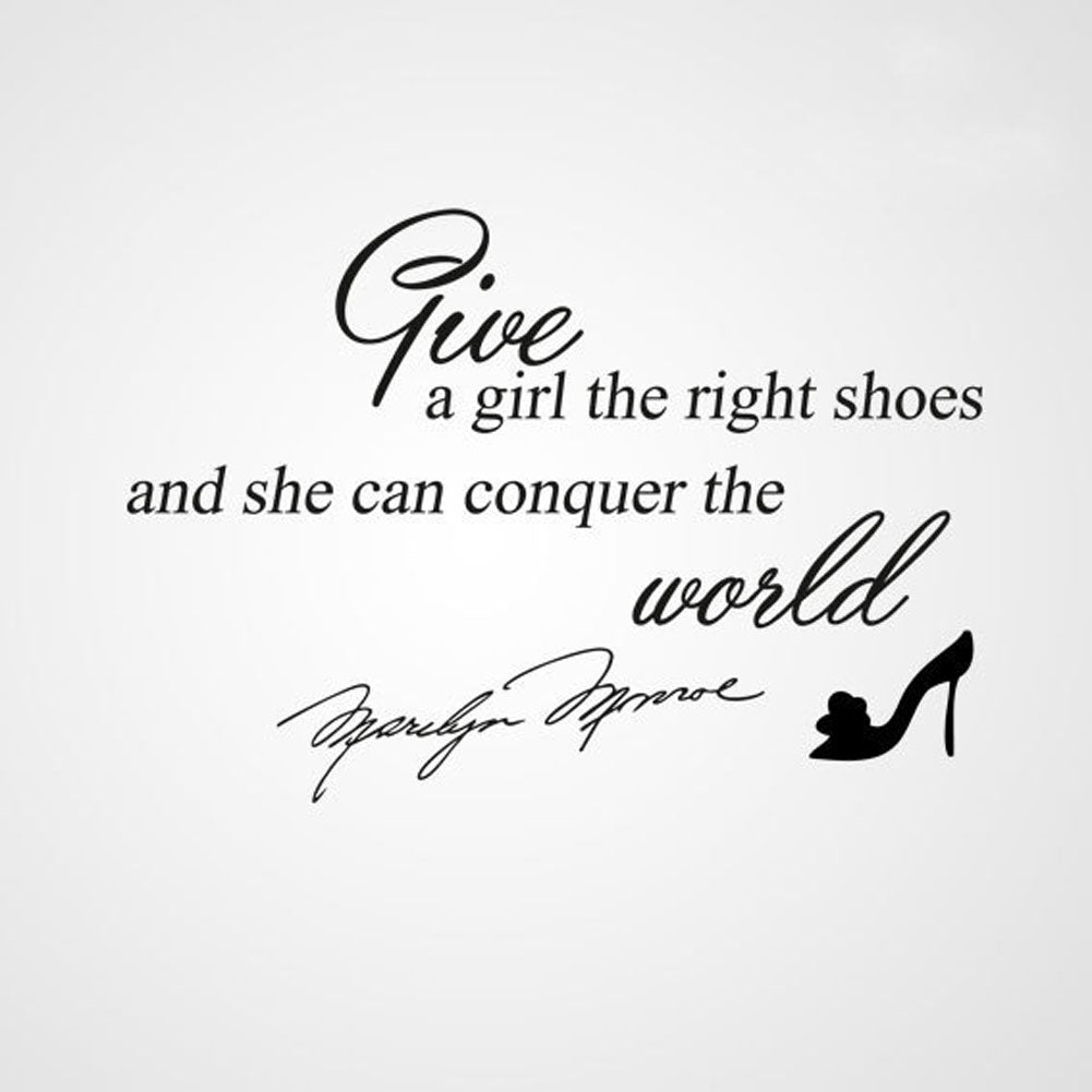 'GIVE A GIRL RIGHT SHOES..'MARILYN MONROE QUOTE Sizes Reusable Stencil Modern 'Q23'