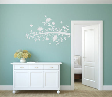 TREE BRANCH AND BUTTERFLIES Big & Small Sizes Colour Wall Sticker Shabby Chic 'Tree91'
